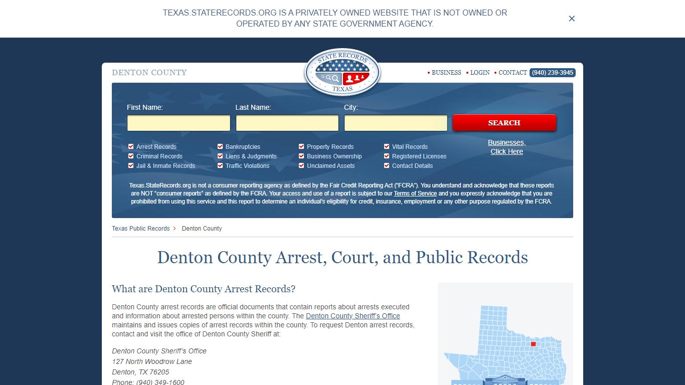 Denton County Arrest, Court, and Public Records